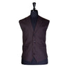 Mens Vest Brown Blue Striped Wool Formal Wedding Suit Lapel Waistcoat Large