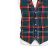 Mens Tartan Plaid Vest 44R Green Blue Red Lambswool Waistcoat XL Formal Wedding