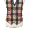 Mens Tweed Vest 44R Gray Beige Red Plaid Wool Waistcoat Western Casual Wedding