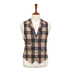 Mens Tweed Vest 44R Gray Beige Red Plaid Wool Waistcoat Western Casual Wedding
