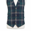 Mens Plaid Vest 44R Blue Green Beige Wool Waistcoat XL Western Casual Wedding