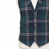 Mens Plaid Vest 44R Blue Green Beige Wool Waistcoat XL Western Casual Wedding