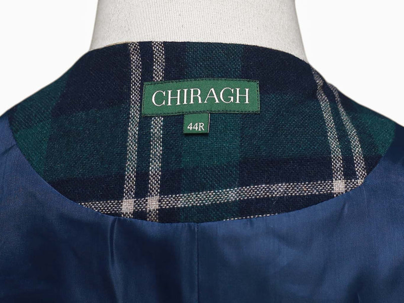 Mens Plaid Vest 44R Blue Green Beige Wool Waistcoat XL Western Casual Wedding
