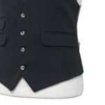 Mens Black Wool Vest 44R Waistcoat XL Western Casual Formal Wedding Victorian