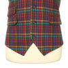Mens Vest Orange Striped Wool Dress Formal Wedding Suit Lapel Waistcoat Large
