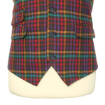 Mens Vest Orange Striped Wool Dress Formal Wedding Suit Lapel Waistcoat Large