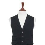 Mens Black Wool Vest 44R Waistcoat XL Western Casual Formal Wedding Victorian