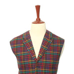 Mens Vest Orange Striped Wool Dress Formal Wedding Suit Lapel Waistcoat Large