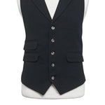Mens Black Wool Vest 44R Waistcoat XL Western Casual Formal Wedding Victorian