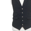 Mens Black Wool Vest 44R Waistcoat XL Western Casual Formal Wedding Victorian
