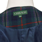 Mens Vest 44R Tartan Plaid Green Blue Wool Waistcoat XL Formal Wedding Party