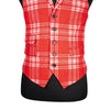 Mens Waistcoat Suit Lapel Vest 40R Red White Plaid 100% Wool Formal Wedding Prom