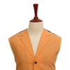 Mens Vest Suit Lapel Orange Striped Cotton Blend Formal Wedding Waistcoat XL 46