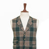 Mens Tweed Vest 44R Green Beige Plaid Wool Waistcoat XL Western Casual Wedding