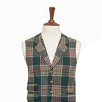Mens Tweed Vest 44R Green Beige Plaid Wool Waistcoat XL Western Casual Wedding