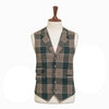 Mens Tweed Vest 44R Green Beige Plaid Wool Waistcoat XL Western Casual Wedding