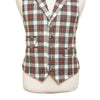 Mens Tartan Plaid Vest 44R White Red Green Lambswool Waistcoat XL Formal Wedding