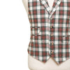 Mens Tartan Plaid Vest 44R White Red Green Lambswool Waistcoat XL Formal Wedding