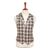 Mens Tartan Plaid Vest 44R White Red Green Lambswool Waistcoat XL Formal Wedding