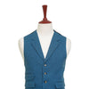 Mens Vest 44R Blue Brown Check Wool Waistcoat XL Formal Wedding Groom Party