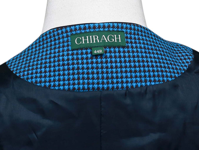 Mens Vest 44R Blue Brown Check Wool Waistcoat XL Formal Wedding Groom Party