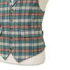 Mens Plaid Vest 44R Green Beige Orange Wool Waistcoat XL Formal Wedding Party