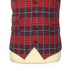 Mens Vest Suit Lapel Red Purple Plaid Check Wool Formal Wedding Waistcoat XL 46