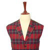 Mens Vest Suit Lapel Red Purple Plaid Check Wool Formal Wedding Waistcoat XL 46