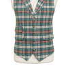 Mens Plaid Vest 44R Green Beige Orange Wool Waistcoat XL Formal Wedding Party