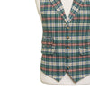 Mens Plaid Vest 44R Green Beige Orange Wool Waistcoat XL Formal Wedding Party