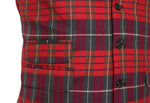 Mens Vest Suit Lapel Red Purple Plaid Check Wool Formal Wedding Waistcoat XL 46