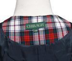 Mens Tartan Plaid Vest 44R Red Green White Cotton Waistcoat XL Christmas Formal
