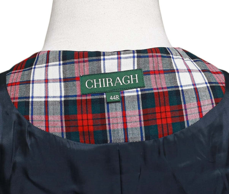 Mens Tartan Plaid Vest 44R Red Green White Cotton Waistcoat XL Christmas Formal