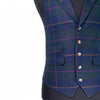 Mens Plaid Vest 44R Blue Green Purple Wool Waistcoat Formal Wedding Party Groom