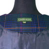 Mens Plaid Vest 44R Blue Green Purple Wool Waistcoat Formal Wedding Party Groom