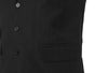 Mens Vest Suit Lapel Black Textured Cotton Blend Formal Wedding Waistcoat XL 46
