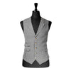 Mens Vest 44R Black White Houndstooth Check Wool Waistcoat Formal Wedding Party