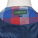 Mens Vest 44R Plaid Check Blue Red Gray Wool Waistcoat XL Formal Wedding Party