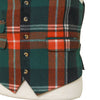 Mens Vest 44R Plaid Green Orange Wool Waistcoat XL Formal Wedding Groom Party