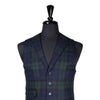 Mens Waistcoat Suit Vest 40R Blue Green Tartan Plaid Wool Formal Wedding Party