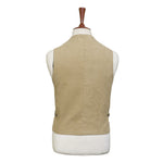 Mens Floral Vest 44R Beige Blue Jacquard Waistcoat Formal Wedding Groom Party