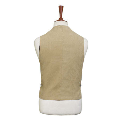 Mens Floral Vest 44R Beige Blue Jacquard Waistcoat Formal Wedding Groom Party