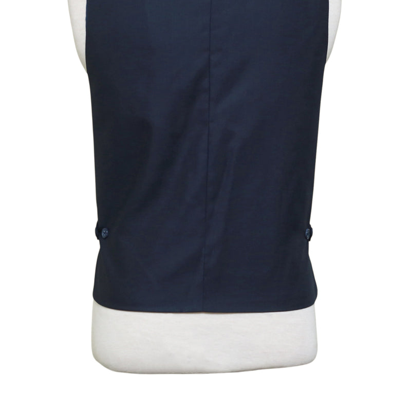 Mens Vest 44R Blue White Striped Wool Lapel Waistcoat Formal Wedding Groom Party