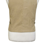 Mens Vest 44R Brown Beige Corduroy Waistcoat XL Western Casual Preppy Wedding