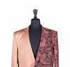 Men's Contrast Panel Solid Beige and Paisley Cotton Blazer (42R)