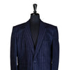 Men's Blazer Navy Blue Striped Handmade Formal Suit Jacket Wedding Sport Coat 44R