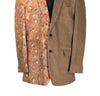 Men's Blazer Green Beige Floral Corduroy Formal Jacket Sport Coat (44R)