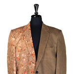 Men's Blazer Green Beige Floral Corduroy Formal Jacket Sport Coat (44R)