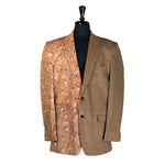 Men's Blazer Green Beige Floral Corduroy Formal Jacket Sport Coat (44R)