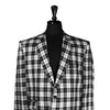 Men's Blazer Black White Plaid Tuxedo Jacket Sport Coat (44R)